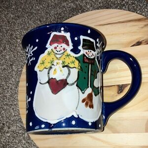 Festive Snowman Mug Hand Painted Large Oversized